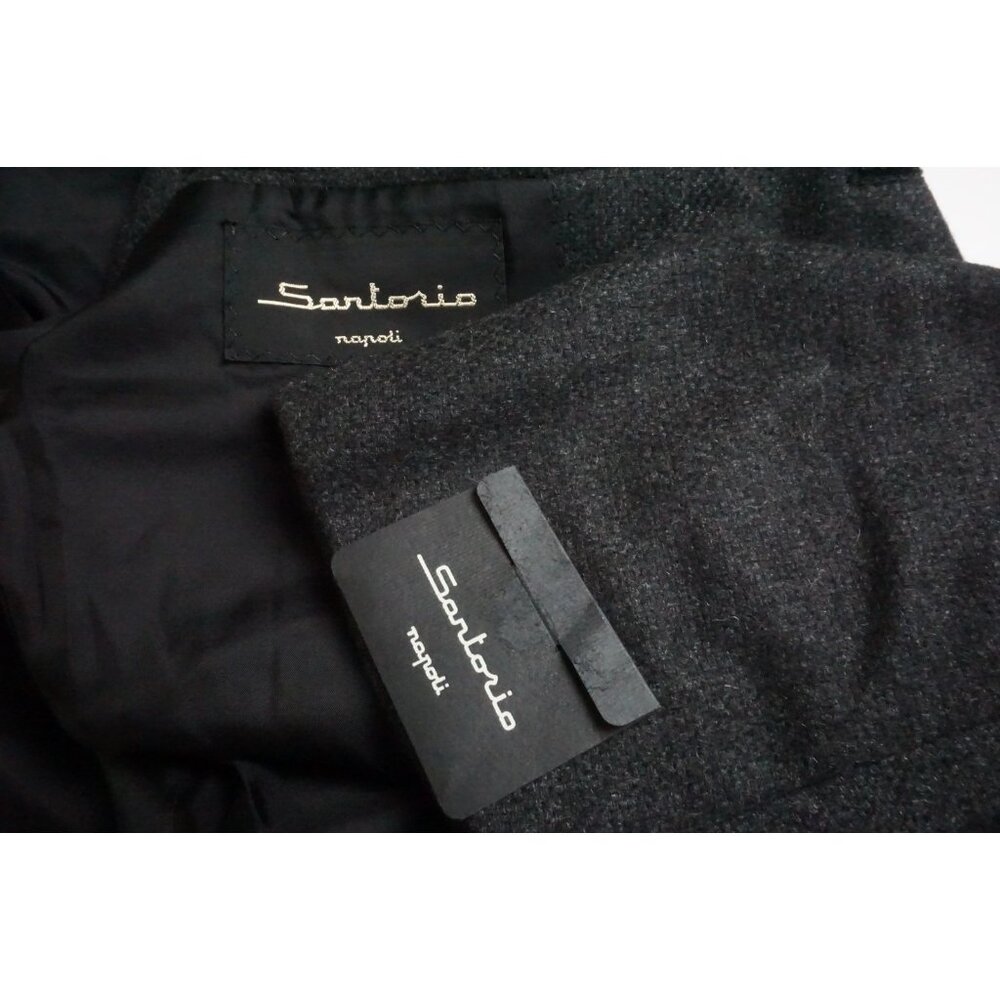 Sartorio Napoli x Kiton Dark Gray Woven 100% Cashmere Sport Coat Sz 42 Brand New
